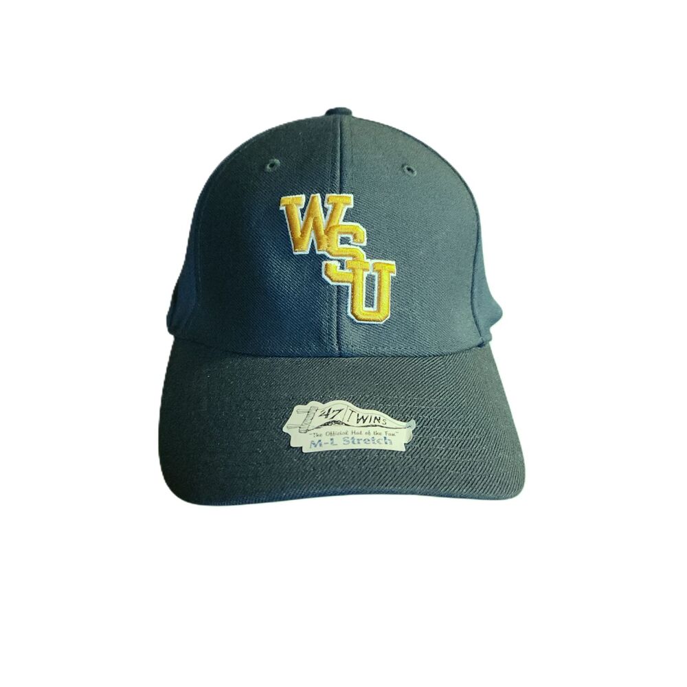 47 Twins Baseball Cap Green w/ WSU Wright State University Size M/L Stretch